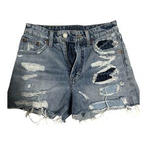 Lucky Brand Light Blue Ripped Jean Shorts